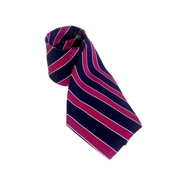 Lauren Ralph Lauren Other - Lauren Ralph Lauren Silk Repp Tie Stripe Navy Pink White Hand Made